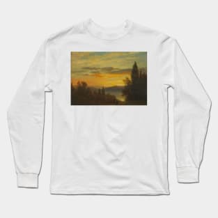 On the Hudson River Near Irvington by Albert Bierstadt Long Sleeve T-Shirt